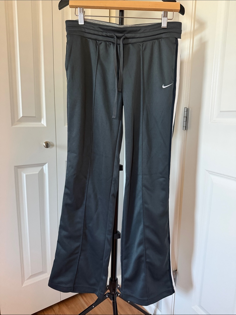 Nike Black Sweatpants with White Side Stripe and Swoosh